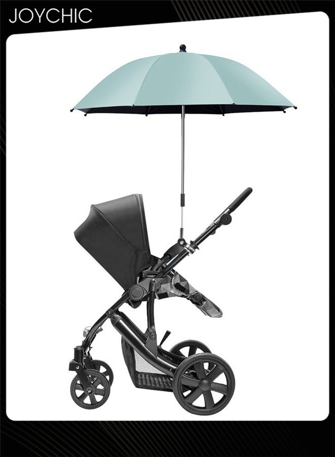 Joychic مظلة أطفال 50+ UV Parasol لعربة الأطفال بمشبك تثبيت قابل للتعديل بطول 85 سم، باللون الأخضر - Image 1