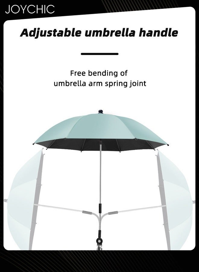 Joychic مظلة أطفال 50+ UV Parasol لعربة الأطفال بمشبك تثبيت قابل للتعديل بطول 85 سم، باللون الأخضر - Image 3