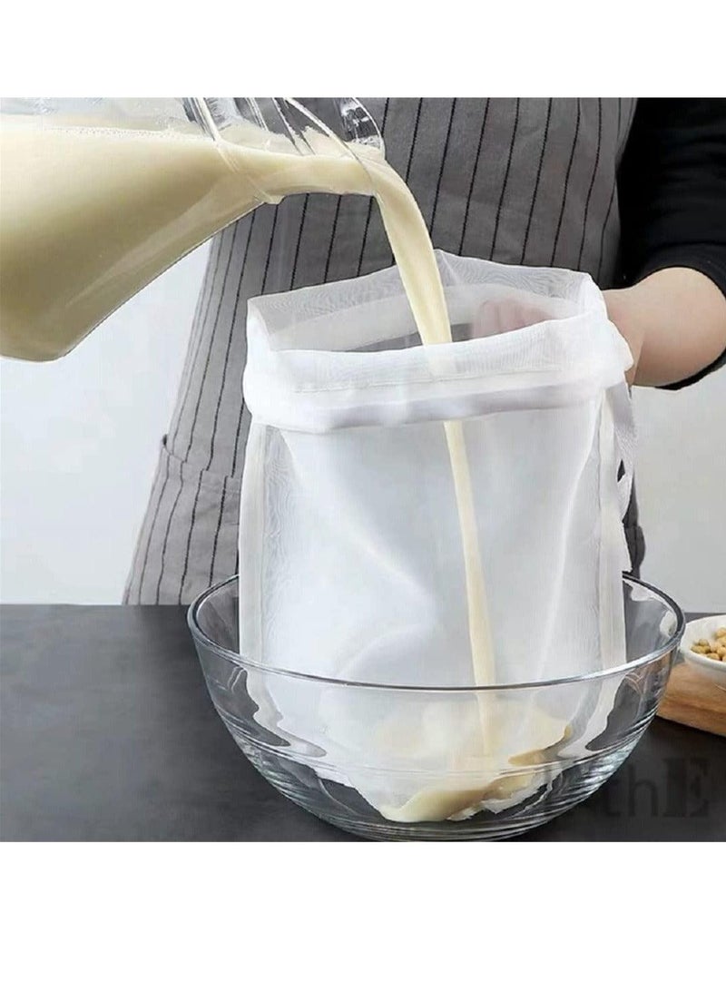 3pcs Food Grade Soy Milk Filter Bags, 200 Micron 20*30CM Fine Mesh Bag Milk Filter Bag All Purpose Food Strainer Nylon Cheesecloth - Image 1