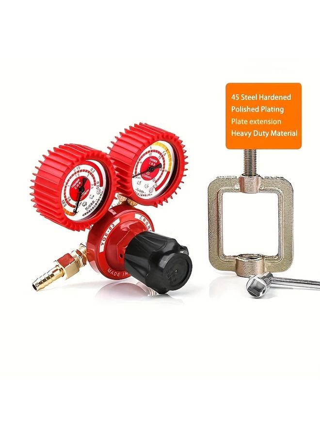14018 Acetylene Regulator Red Pressure Gauge 0 0 25 MPA Adjustable Knob - Image 3