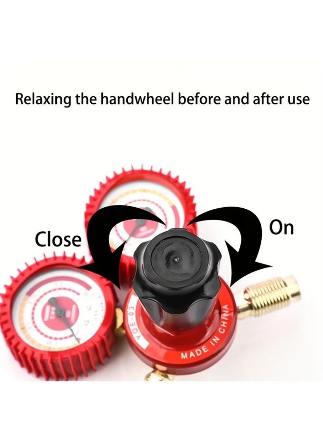 14018 Acetylene Regulator Red Pressure Gauge 0 0 25 MPA Adjustable Knob - Image 5