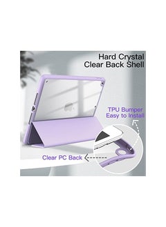 Jetech Case for iPad 10.2-Inch (9th/8th/7th Generation, 2021/2020/2019) with Pencil Holder, Clear Transparent Back Shell Slim Stand Shockproof Tablet Cover, Auto Wake/Sleep (Light Purple)  - Image 3