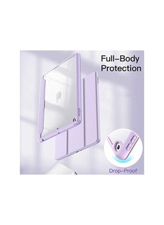Jetech Case for iPad 10.2-Inch (9th/8th/7th Generation, 2021/2020/2019) with Pencil Holder, Clear Transparent Back Shell Slim Stand Shockproof Tablet Cover, Auto Wake/Sleep (Light Purple)  - Image 4