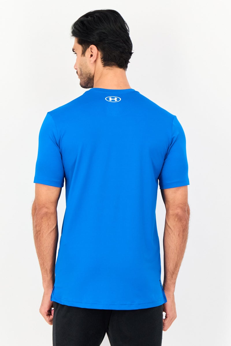 UNDER ARMOUR Men Loose Fit Short Sleeve Training T-Shirt, Blue - Image 3