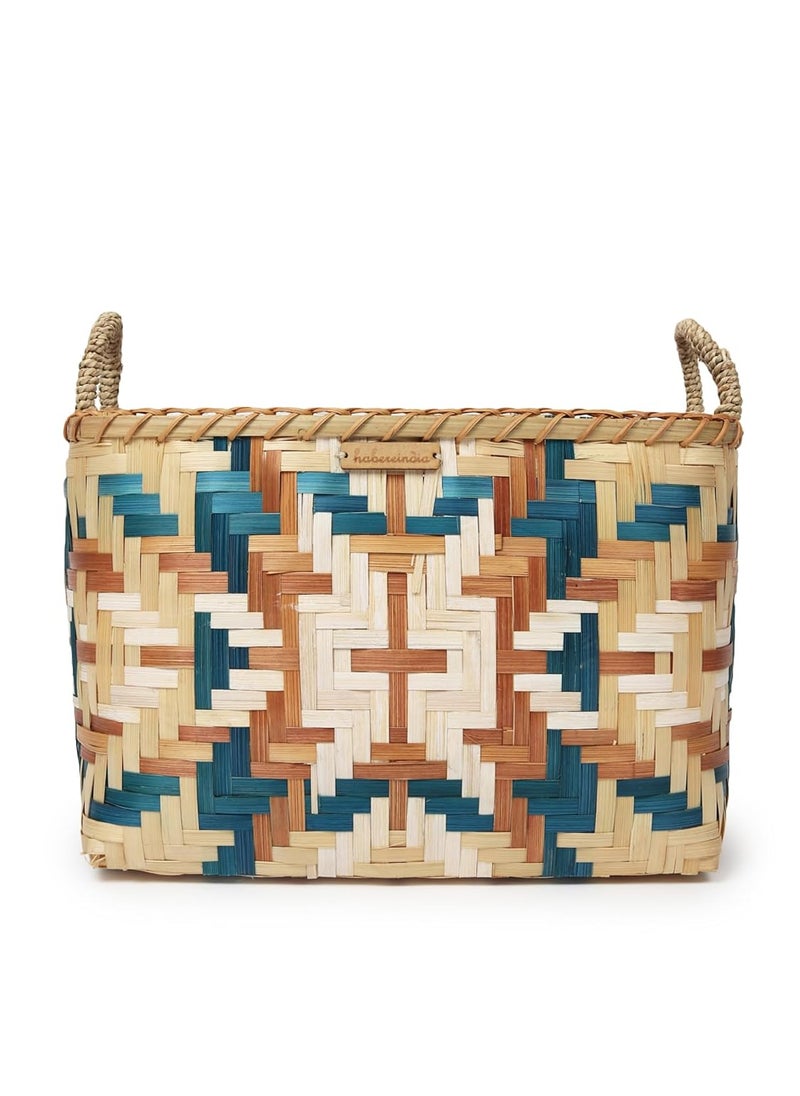 Habere India-All the Cultures Fabricating India Habere IndiaAll The Cultures Fabricating India Storage Basket Organisers Wardrobe Organizer For Storage Basket For Storage Bamboo Basket Organizer Rectangular Set Of 31L 2S  - Image 5