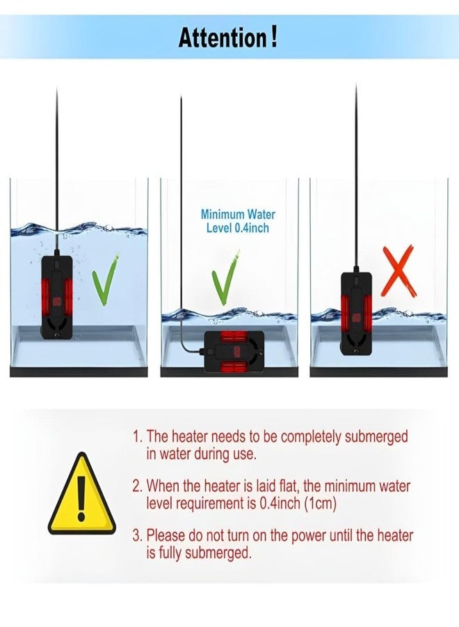 rizopets electronic aquarium heater 100 watts led heater aquarium fish tank (black and red) - Image 3
