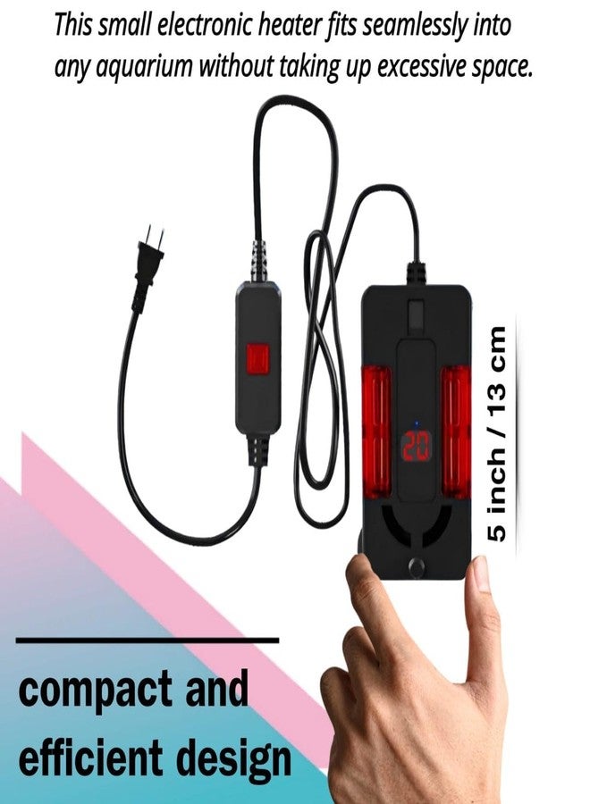 rizopets electronic aquarium heater 100 watts led heater aquarium fish tank (black and red) - Image 4