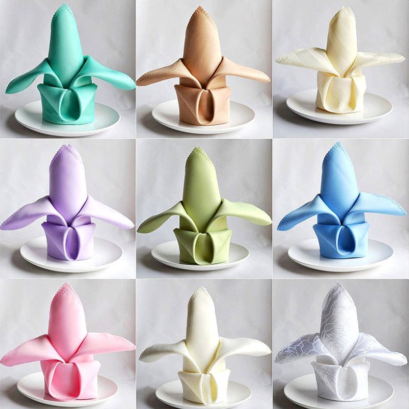 مناديل قماشية بلون موحد للطعام الغربي، قماش لمسح أكواب الفنادق، مناديل طعام حمراء للمناسبات، مناديل طاولة خاصة عالية الجودة بالجملة - Image 3