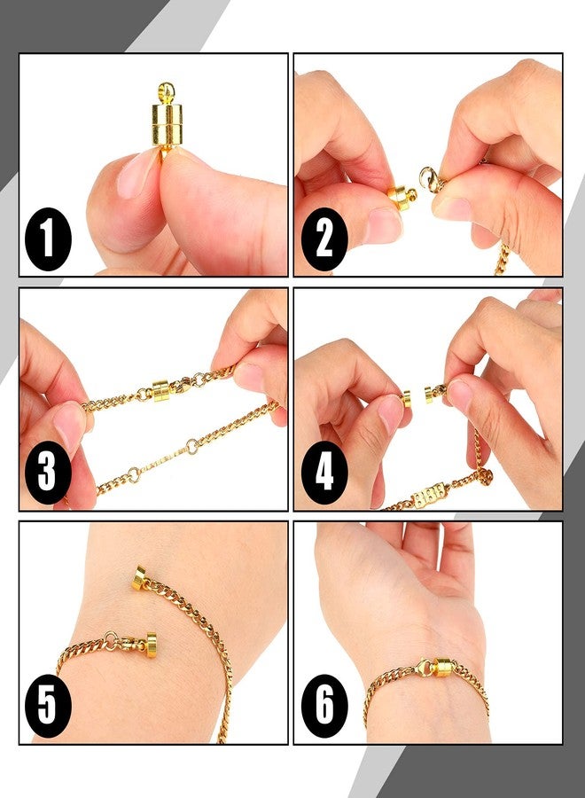 Sureio 24 Pairs Magnetic Necklace Bracelet Clasps Magnet Converter Jewelry Extenders Locking Clasps for Bracelet Necklace Making(Gold, Silver) - Image 4