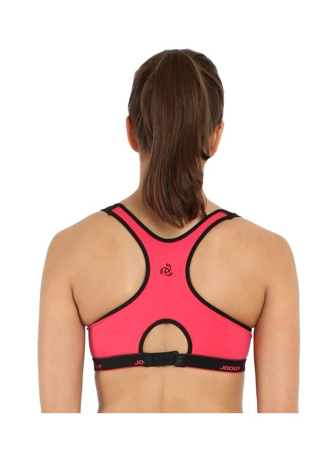 JOCKEY - Jockey 1378 Women Wire free Padded Super Combed Cotton Elastane Stretch Full Coverage Racer Back Active Bra with Stay Fresh and Moisture Move Treatment - Image 1