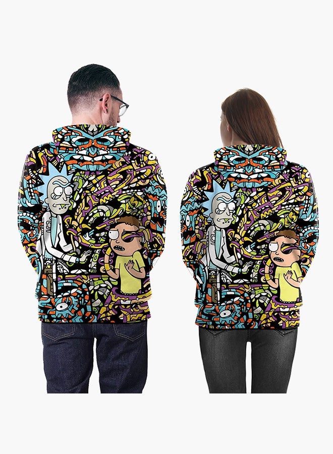 NADANBAO 3D Printing Long Sleeve Hoodie Black/White - Image 4