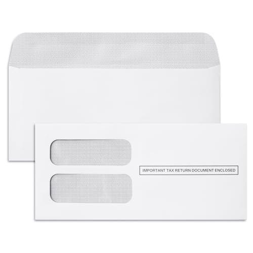 FENTASY 50 1099 NEC Tax Form Envelopes for 1099 NEC Forms, Self-Seal, Double-Window, Security Tinted, 50 Pack - Image 1