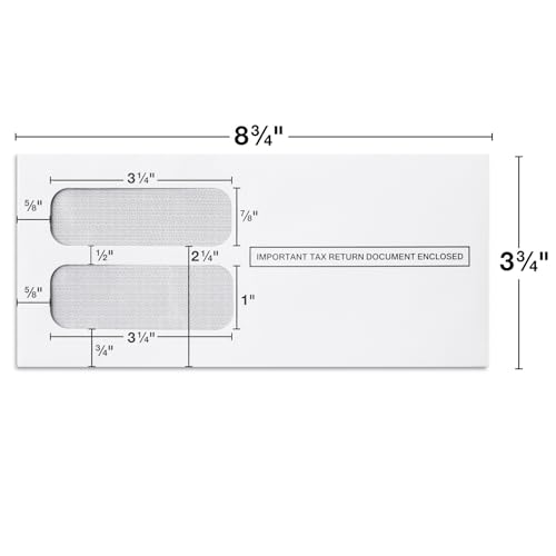 FENTASY 50 1099 NEC Tax Form Envelopes for 1099 NEC Forms, Self-Seal, Double-Window, Security Tinted, 50 Pack - Image 2
