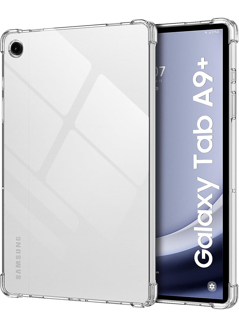 Theodor Clear Case For Samsung Galaxy Tab A9 Plus / A9+ 11-Inch, Shock-Absorption TPU Cover with Reinforced Corners, Soft Flexible & Crystal Clear Protective Bumper Case - Image 1