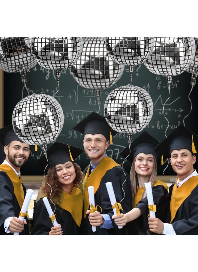 GOER Big Silver Disco Ball Balloons - Pack Of 6, Disco Party Decorations | 4D Sphere Balloons For Bachelorette Party Decorations | New Year Eve Silver Party Decorations, Graduation Party Decorations  - Image 3