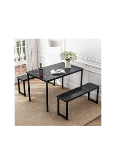 طاولة طعام عصرية بتصميم مدمج وعملي للمساحات الصغيرة 120 * 70 سم - ابيض * بني من Masa Furniture