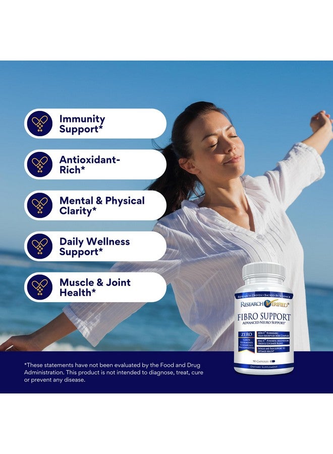 Research Verified Fibro Support - 90 Capsules - MSM, Magnesium, Vitamin D3, BioPerine - 1 Month Supply - Vegan - Image 3