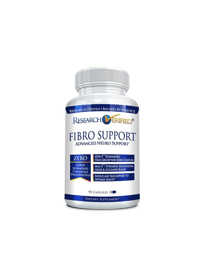 Research Verified Fibro Support - 90 Capsules - MSM, Magnesium, Vitamin D3, BioPerine - 1 Month Supply - Vegan - Image 1