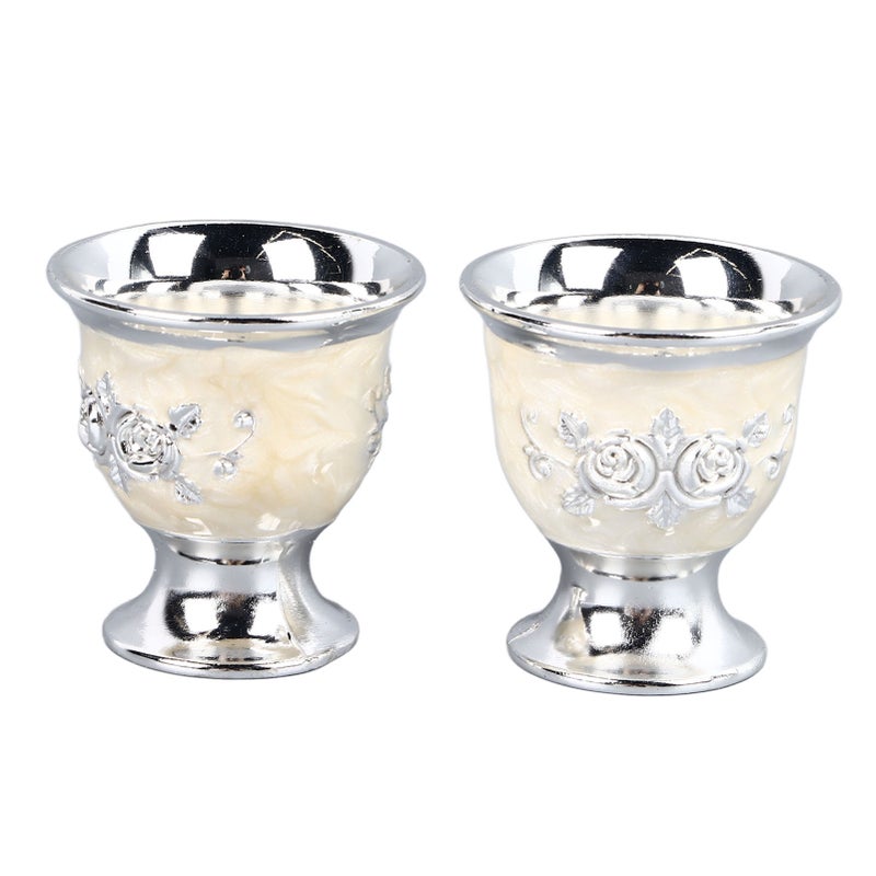 2pcs Vintage Wine Cup Silver Retro Metal Goblet Exquisite Tea Cup for Home Restaurant Cafes Bars - Image 1