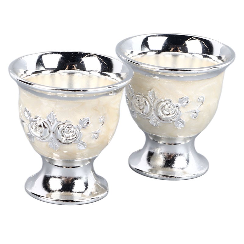 2pcs Vintage Wine Cup Silver Retro Metal Goblet Exquisite Tea Cup for Home Restaurant Cafes Bars - Image 4