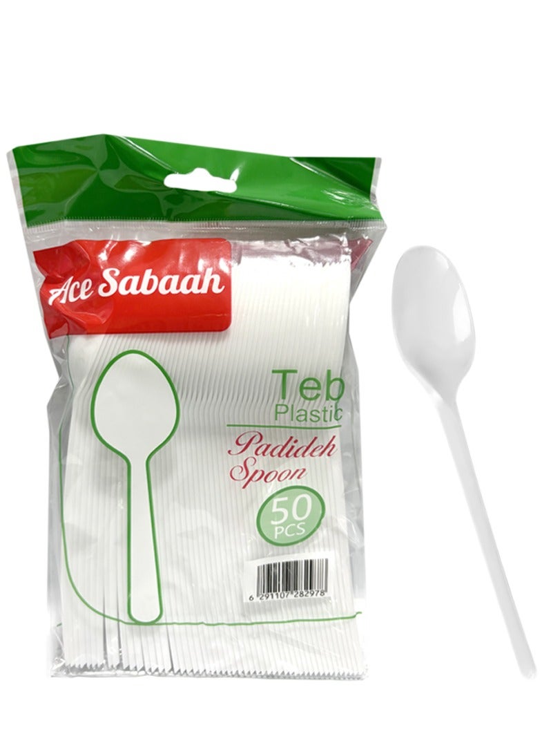 Ace Sabaah White Disposable Spoon 50Pcs X 40 Packs - Image 2