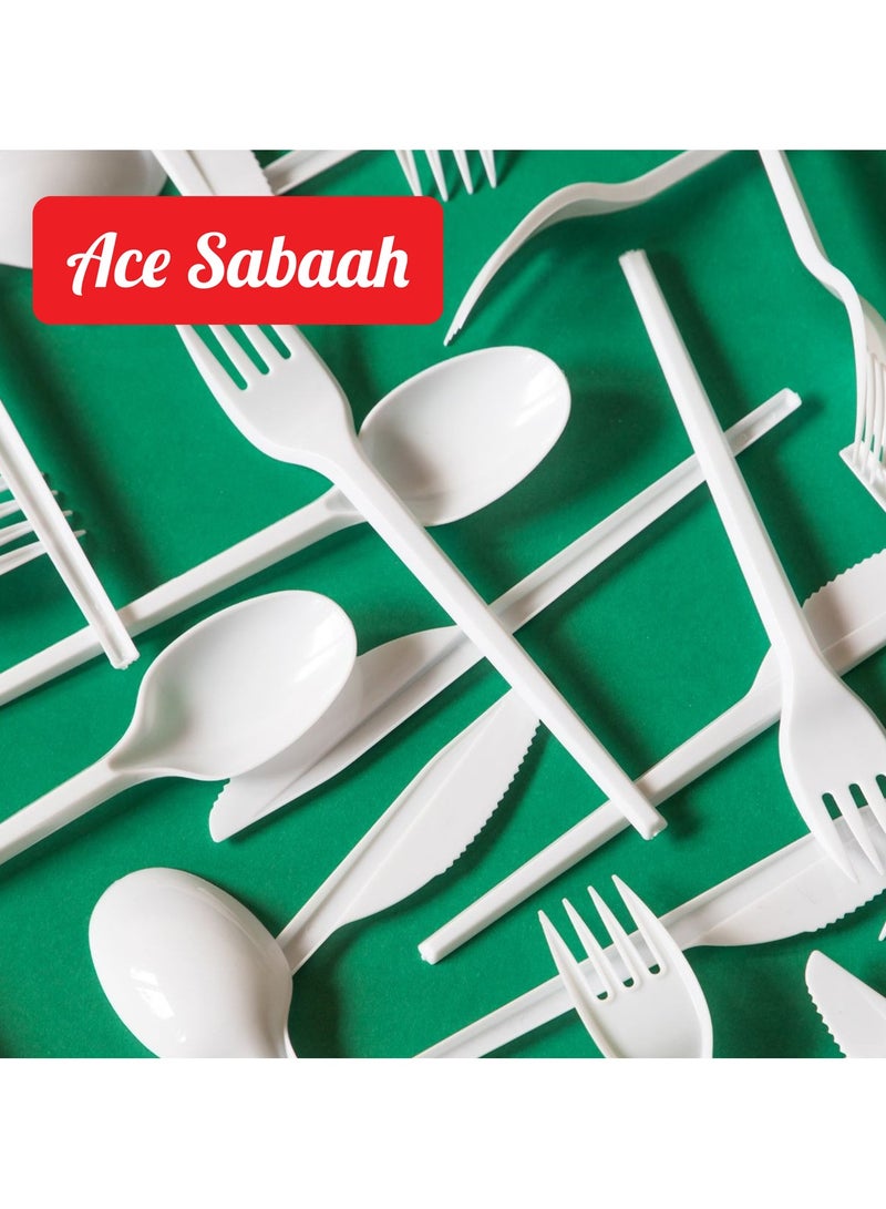 Ace Sabaah White Disposable Spoon 50Pcs X 40 Packs - Image 3