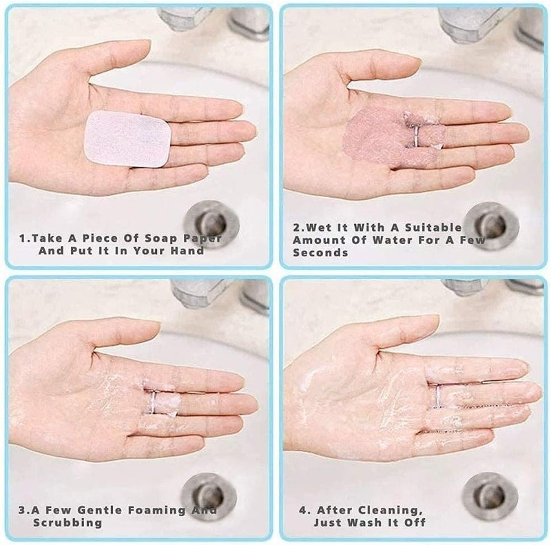 Judee Paper Soap Strips Box Mini Portable Travel Soap Paper Sheets Disposable Hand Washing Bath Scented Paper Soap for Outdoor, Camping Hiking (Pack Of 2) - Image 5