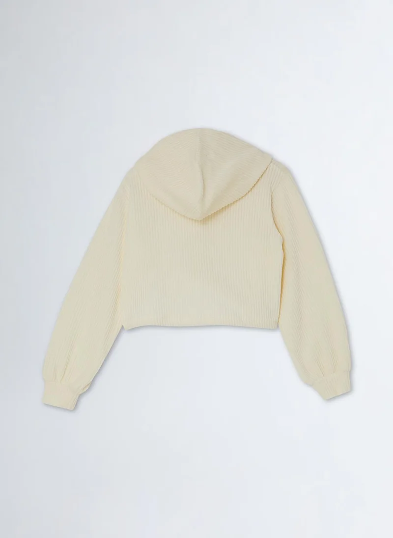 ليو جو Velvet Sweatshirt with Brooch