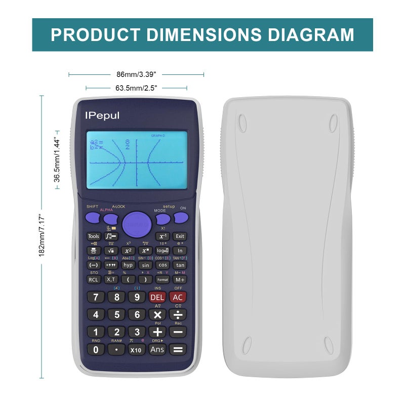 iPepul Scientific Calculators with Graphing Calculator, Ipepul Desktop Math Calculator for College Students,10 Modes/ 4 Graphing Functions, School Supplies for Middle High School Teachers Office - Image 2