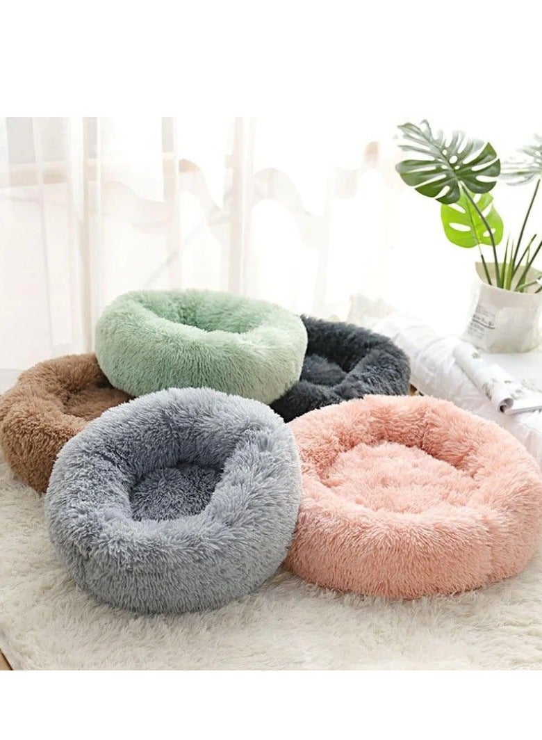 HAPPY PUSS Pet soft bed , comfortable round bed , portable ,lightweight, easy to wash.  suitable for small, medium and large cats and dogs. Green color - Image 2