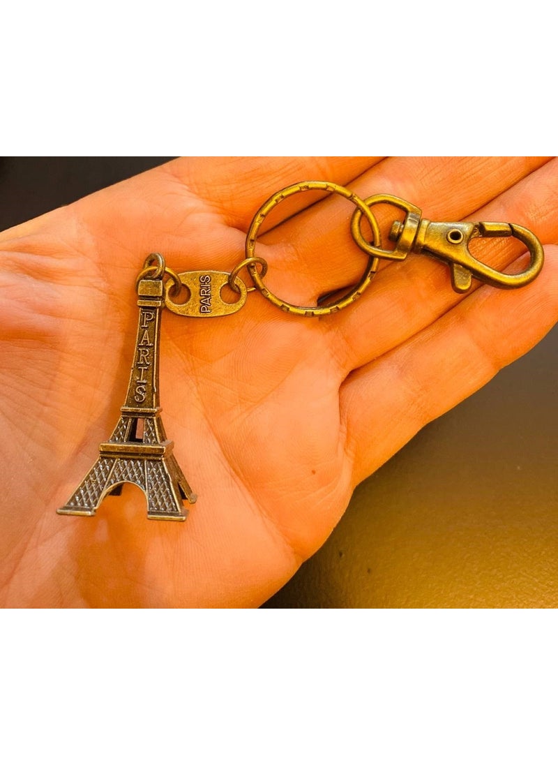 MYK Hediye ve Sanat Atölyesi MYK Gift and Art Workshop Keychain Eiffel Tower Special Brass  - Image 1
