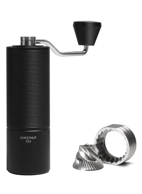 Chestnut C2S Manual Coffee Grinder, Premium CNC Stainless Steel Conical Burr, 12-Click Adjustable Grind Setting, Dual Bearing Positioning, 20g Capacity Portable Hand Grinder for Espresso, Pour Over, Mocha, Home & Travel – Black