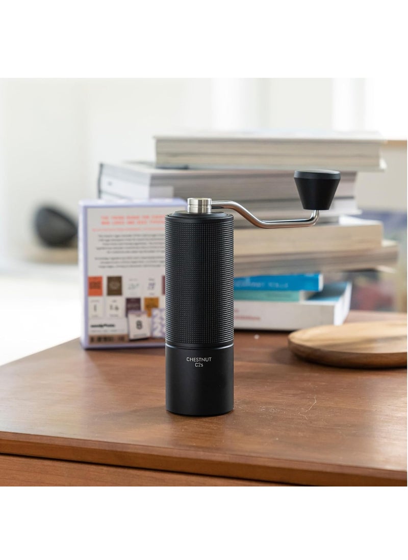 TIMEMORE - TIMEMORE Chestnut C2S Manual Coffee Grinder Stainless Steel S2C Conical Burr Coffee Grinder, Capacity 25g Hand Coffee Bean Grinder, Adjustable Grinder Setting, Double Bearing Positioning (Black) - Image 1