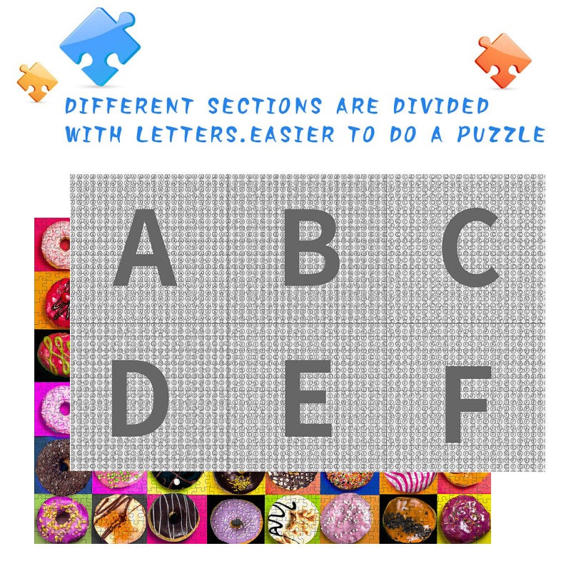 Nattork Jigsaw Puzzles 1000 Pieces for Adults, Families (Donuts) Pieces Fit Together Perfectly - Image 5