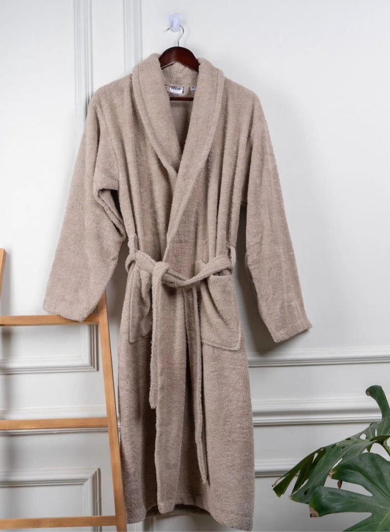 NADAV Royal Nadav Bathrobe, Turkish Cotton, Hotel Design, Beige, 1 Piece - XL - Image 1