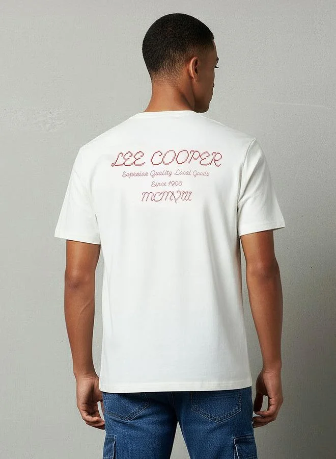 Lee Cooper  Lee Cooper Men Regular Fit Crew Neck Short Sleeves Logo Print T-shirt for Men | Best Price UAE