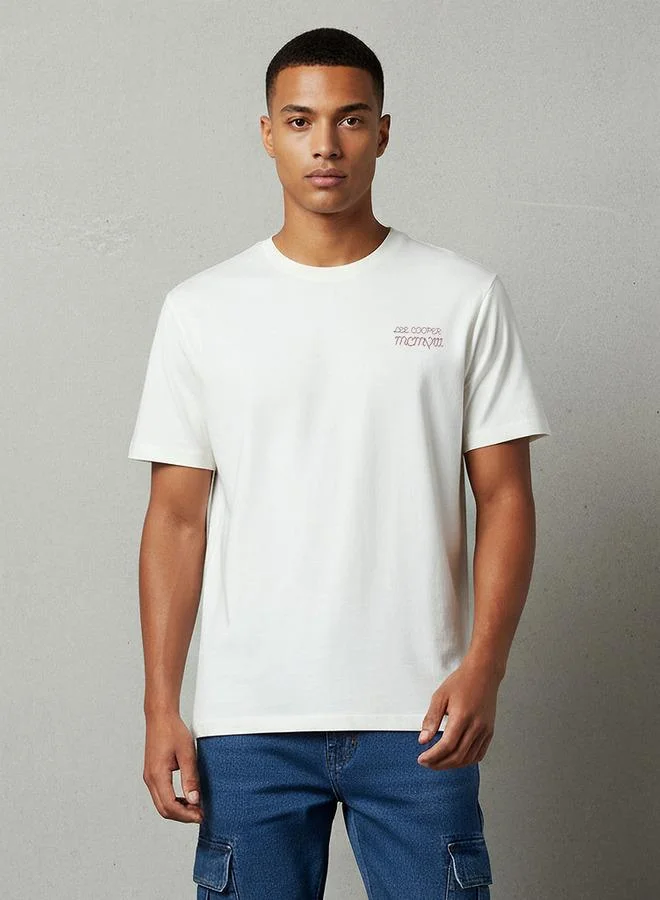 Lee Cooper Men Regular Fit Crew Neck Short Sleeves Logo Print T-shirt