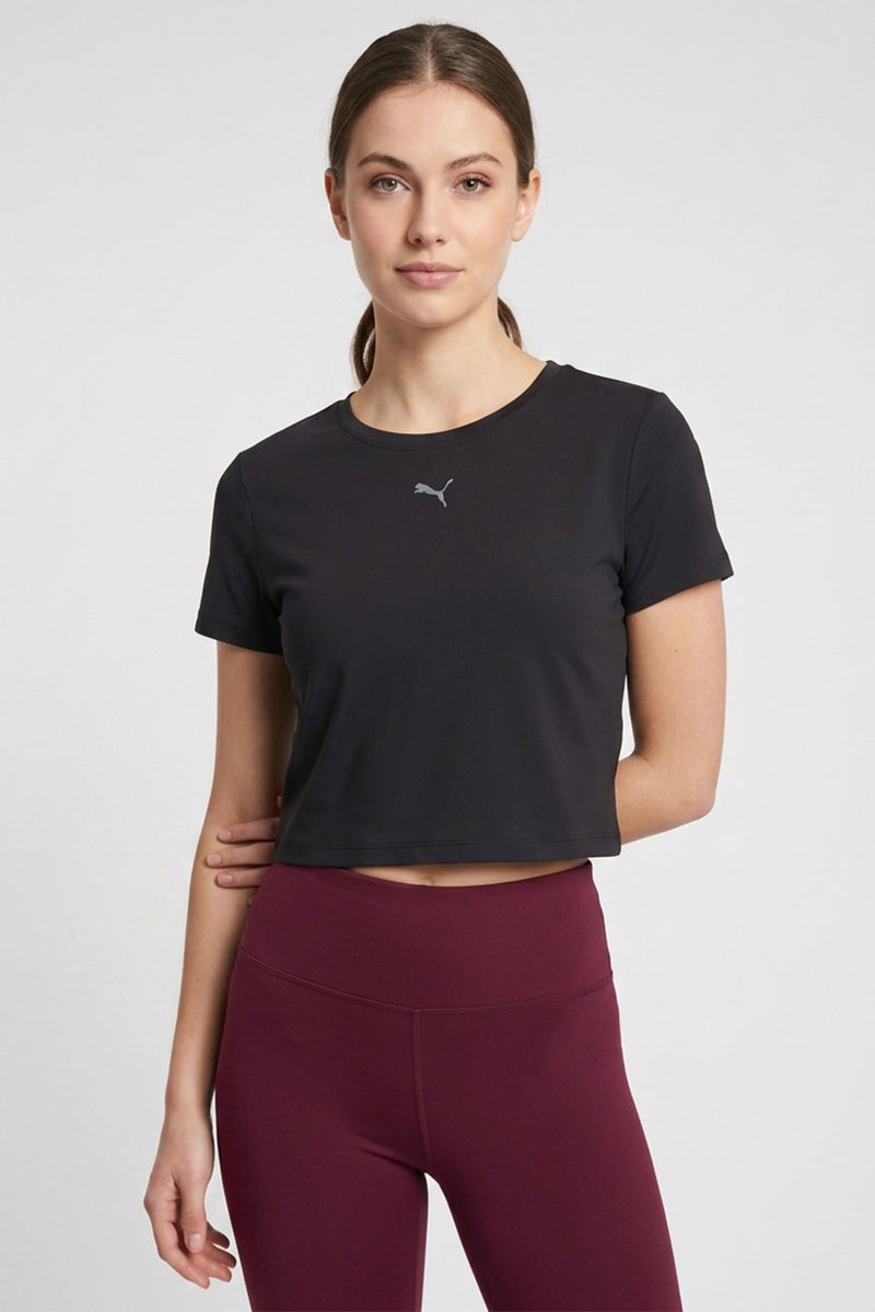 PUMA Women Sportswear Fit Short Sleeve Training Top, Black - Image 1