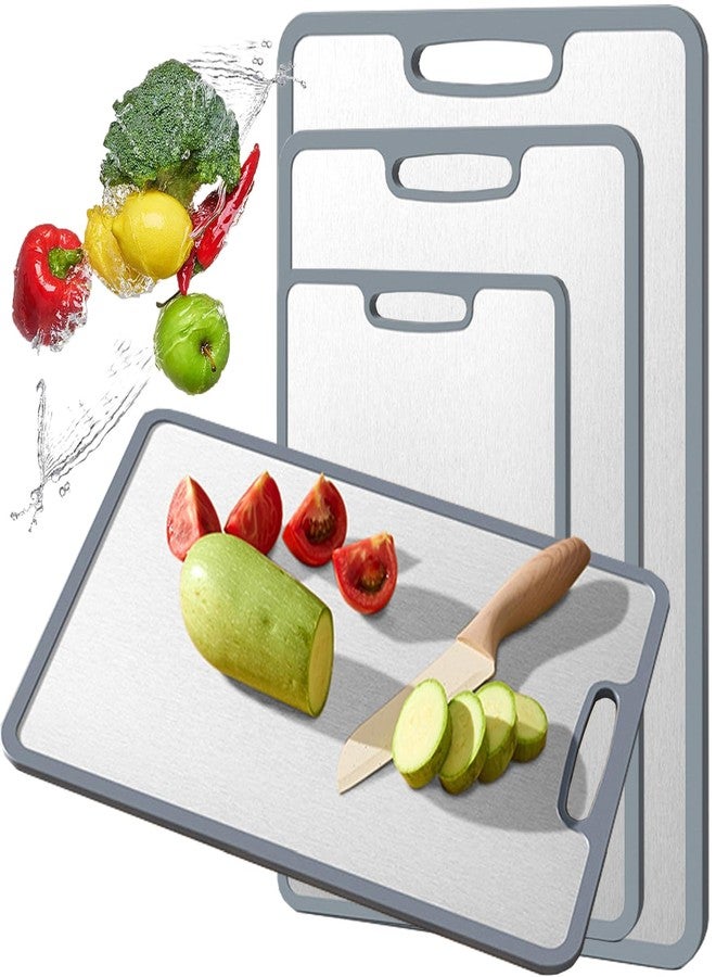 KIKIIKE Titanium Cutting Board Double-sided non-slip silicone edging Pure Titanium Cutting Boards for Kitchen - Double-Sided Food-Grade Chopping Board Non-Stick Durable and easy to clean (Small) - Image 1