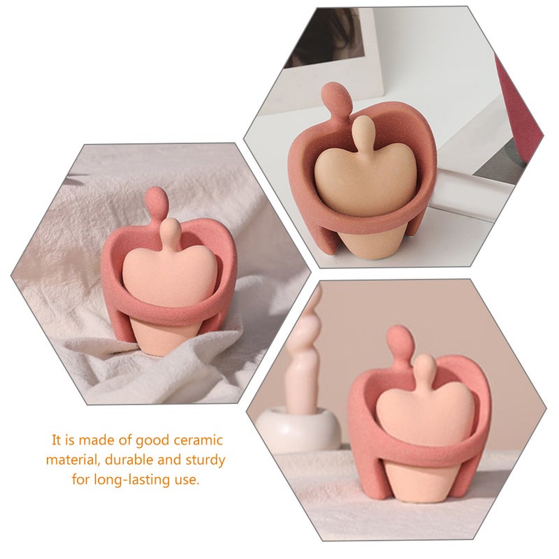 Ceramic Hug Sculpture Statue Home Office Bookshelf Desktop Hug Figurine - Image 4