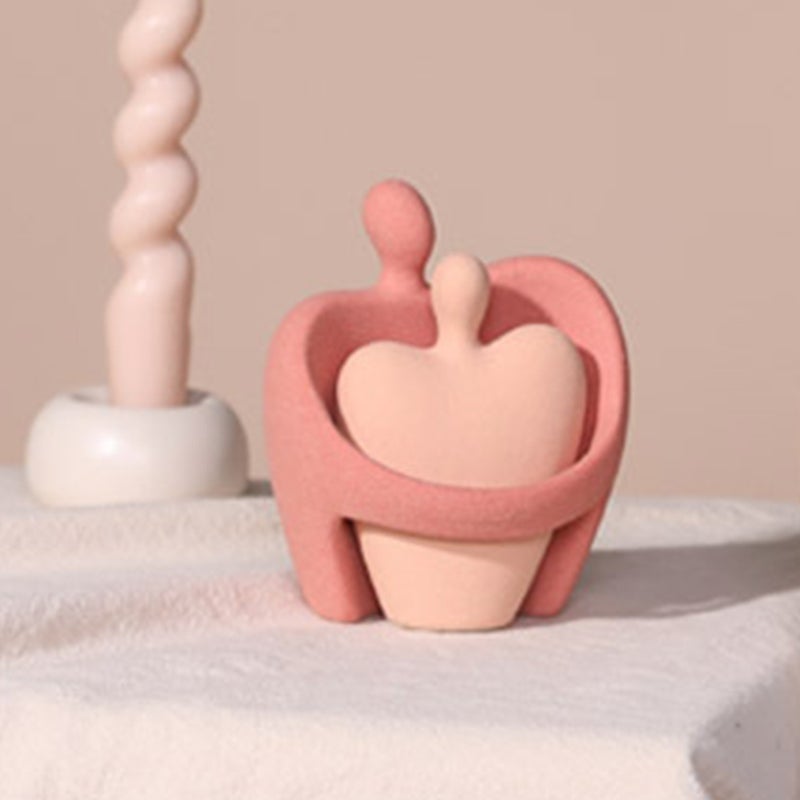 Ceramic Hug Sculpture Statue Home Office Bookshelf Desktop Hug Figurine - Image 5