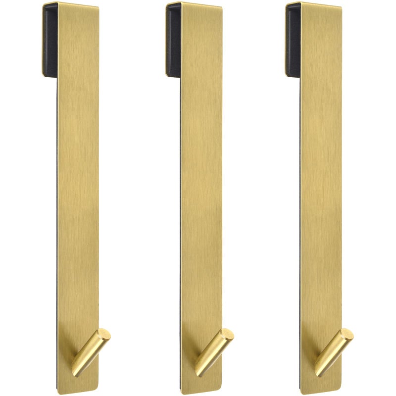 Kontoyo Shower Door Hooks10 InchExtended Over Door Hooks for Bathroom Frameless Glass Shower DoorStainless Steel Towel HooksHeavy Duty Rack Hooks for RobeTowel3 PackGold - Image 2