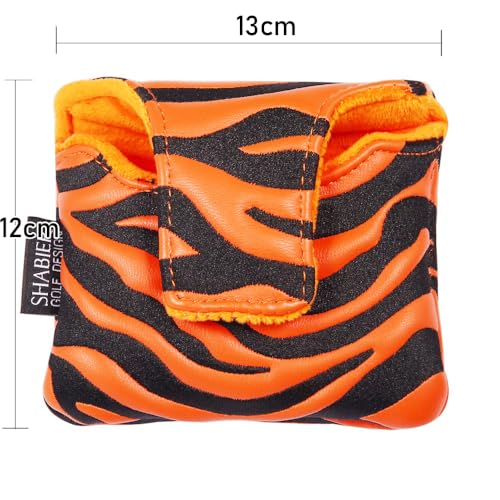 SHABIER Golf Large Mallet Headcover for Taylormade MySpider X Putter, MySpider Tour Putter (Orange Tiger) - Image 3