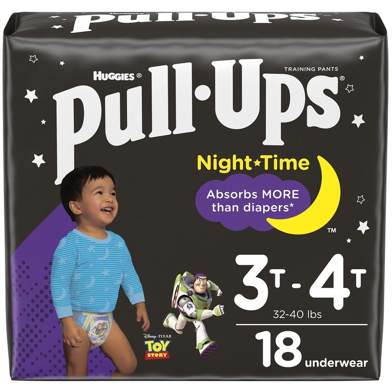 Pull-Ups سراويل تدريب الأطفال الذكور لوقت النوم، 3T-4T، 18 قطعة - Image 1
