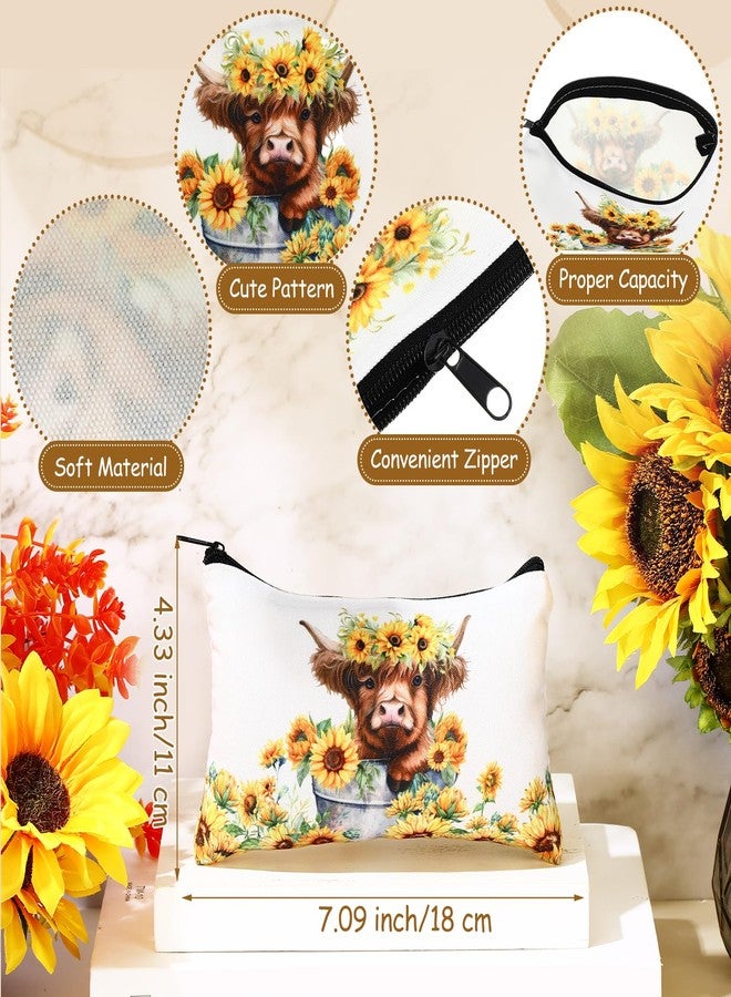 Eaasty 20 Pieces Highland Cow Gift Set Sticky Notes with Pens, Pencil Bags Makeup Bags Animal Lover Gift, 3 x 4 Inches Cute Note Pads, Funny 1.0 mm Ballpoint Pens, Office Supplies for Women - Image 3