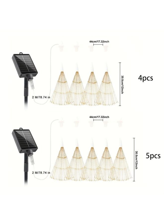 ضوء أبيض 300 لمبة 8 أوضاع أضوات الألعاب النارية الشمسية الخارجية لتزيين الحديقة والشرفة والأشجار - Image 3