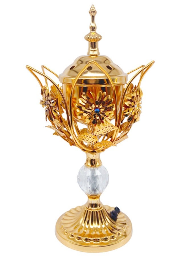 Electric Arabic Incense Burners plug Censer Tower Shape Metal Vintage Incense Burner - Image 1