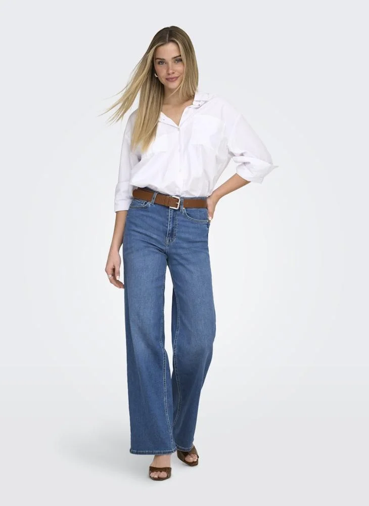 Only  Casual High Waisted Wide Leg Jeans for Women | Best Price UAE