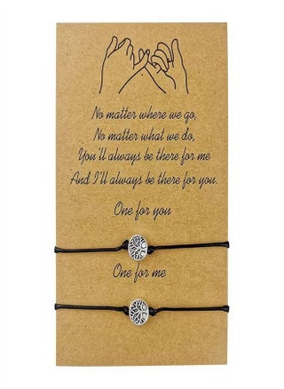 Pinky Promise Distance Matching Bracelets for Couples Best Friend BFF Friendship Adjustable Cord Relationship Him and Her Girlfriend Boyfriend Valentine's Day