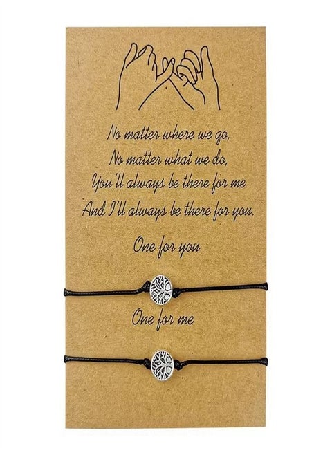 Pinky Promise Distance Matching Bracelets for Couples Best Friend BFF Friendship Adjustable Cord Relationship Him and Her Girlfriend Boyfriend Valentine's Day